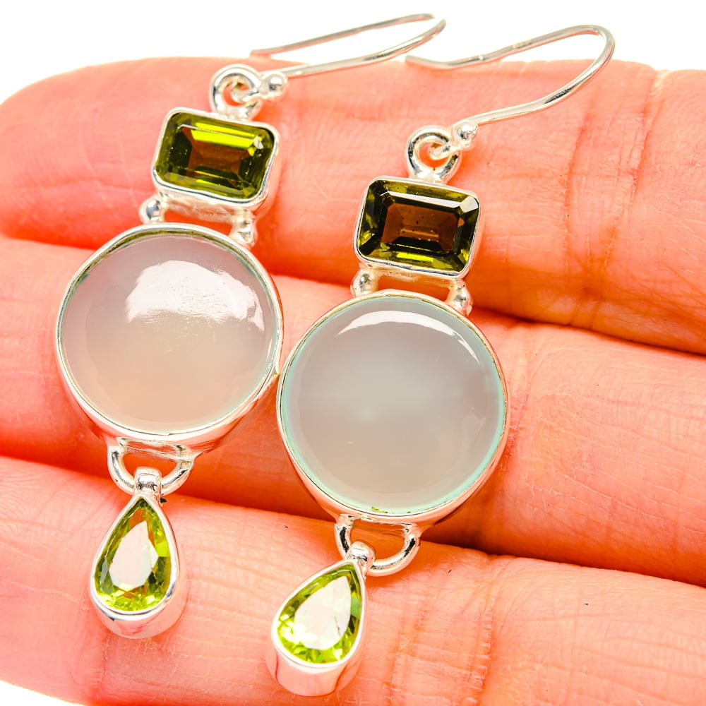 925 Sterling Pure Solid Silver Real Green Color PERIDOT Gemstone Beautiful RETRO STYLE Studs Earrings 0.5 Inches Brand New Handmade Jewelry