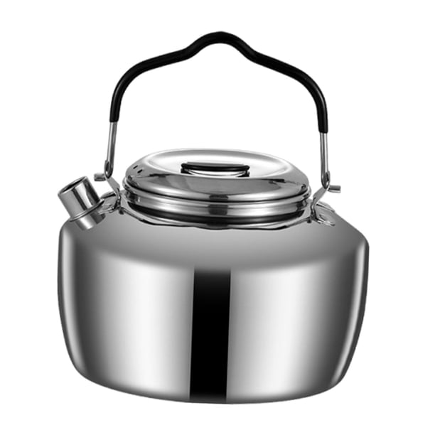 Hervidor de camping, tetera, cafetera, multiusos, de acero inoxidable, ligero, de rápida cocción. 15 l plata brillante