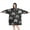 Black Boho Bohemia, variant on Wearable Oversized Blanket,Blue Boho Abstract and Plant Pattern Wearable Blanket Hoodie for Adults,Cozy Hooded Blankets with Super Pockets,Super Warm Fuzzy Pullover for Women & Men