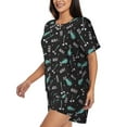 thumbnail image 2 of Rateoe Golf Bags And Balls Pattern Women's Short-Sleeved Pajama Set - 2 Piece Soft and Lightweight Sleepwear Set-Small, 2 of 7