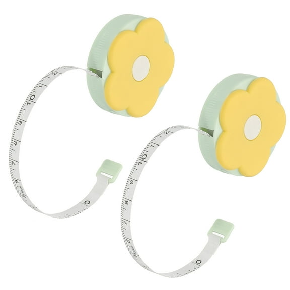 Uxcell Soft Tape Measure, 2 Pcs 60 Inch / 150 cm Double Side Metric Measuring Tape for Body Measurements, Brown, Sun