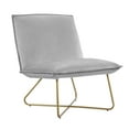 thumbnail image 3 of Linon Kinard Pillow Accent Chair with Gold Metal Legs, Gray Velvet, 3 of 8