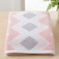 thumbnail image 7 of Unique Bargains Geometric Rhombus Cotton Soft Color Block Hand Towel Pink 2pcs 28" x 13", 7 of 7
