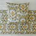 thumbnail image 2 of The HomeCentric King / Queen / Twin Grey Decorative Twin 53"x18" Bed Runner WITH Pillow Cover, Quilted, Damask & Tassels Bed Scarf on Jacquard fabric - Damask Blaze, 2 of 4