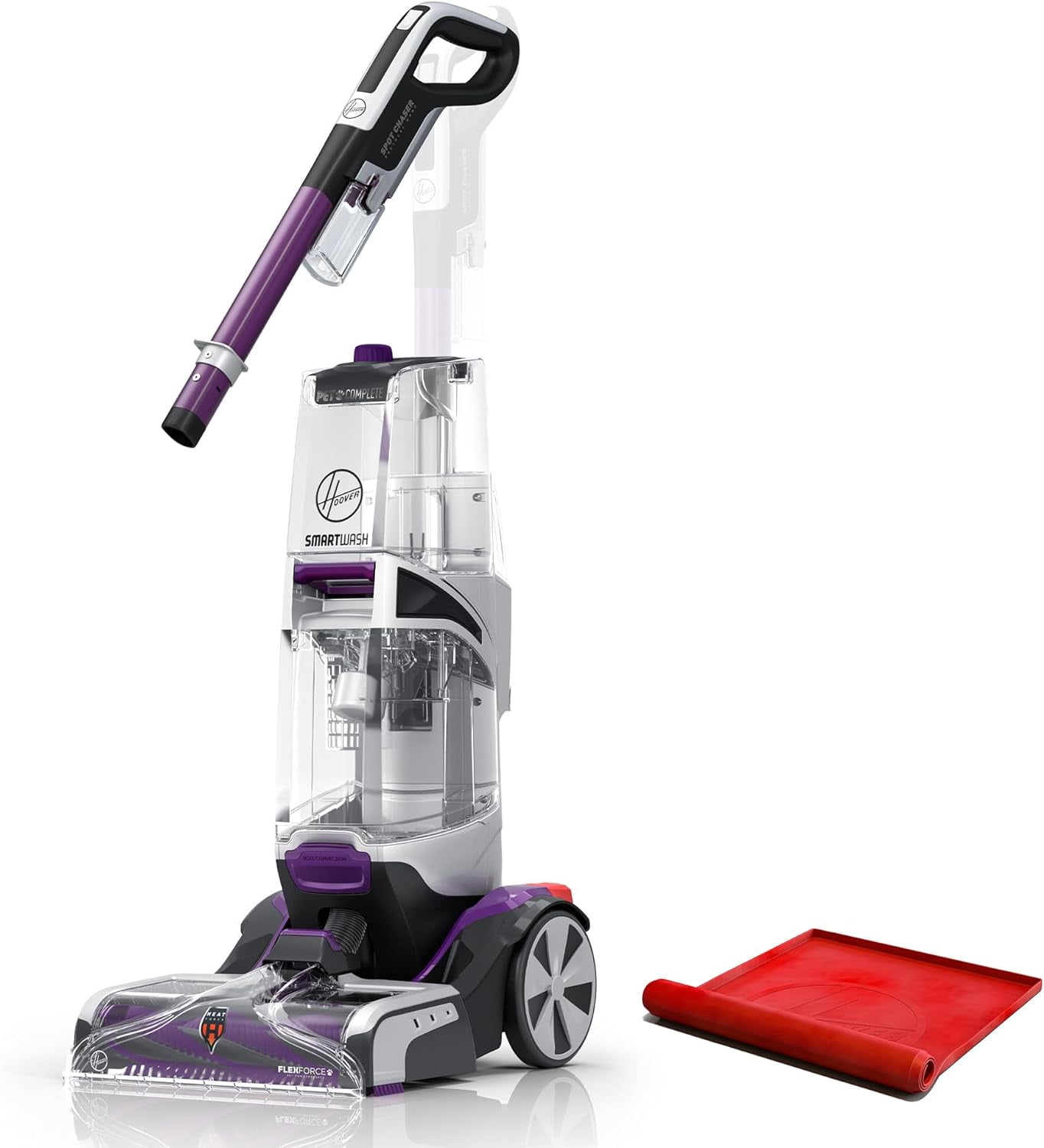 NEEDTEE SmartWash Pet Automatic Carpet Cleaner with Spot Chaser Stain Remover Wand, Shampooer Machine for Pets, with Storage Mat, FH53050, Purple