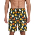 thumbnail image 3 of Lsque Autumn Pumpkin Maple Leaf Plants Mens Sleep Pajama Shorts,Short Pajama Pants, Cotton Ultra-Soft Knit-Small, 3 of 9