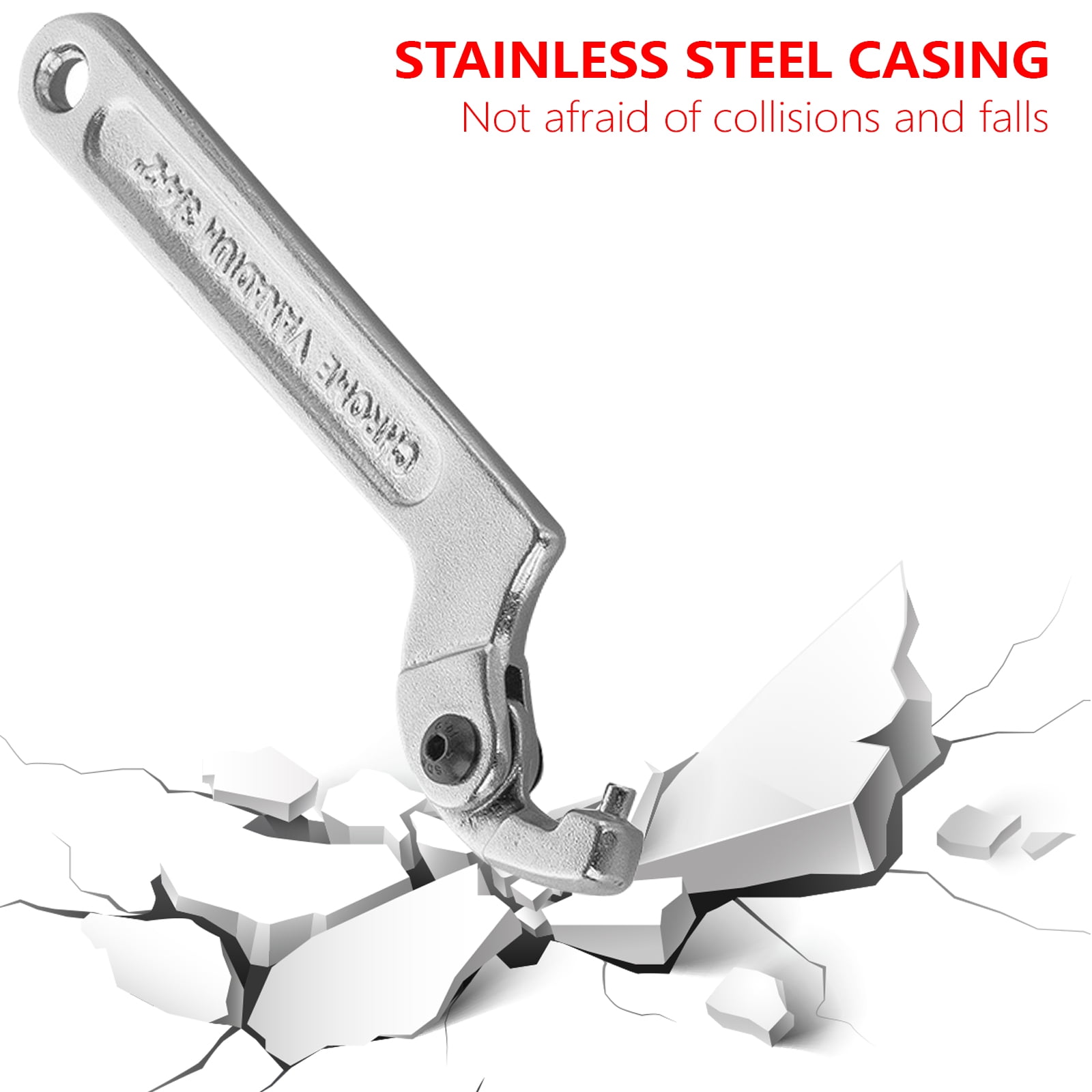 Adjustable C Hook Spanner Wrench Nut Bolts Hand Tool Stainless Steel Hand Tool Adjustable Wrench Hook Auto Tool