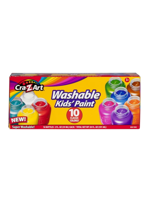 Cra-Z-Art 10 Count Multicolor Washable Paint, Ages 3 and up, Back to School Supplies