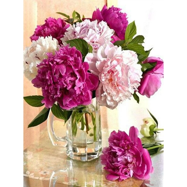 5D DIY diamante pintura florero Cruz puntada Kit taladro completo bordado mosaico Rosa arte imagen de diamantes de imitación regalo Decoración Tan Jianjun unisex