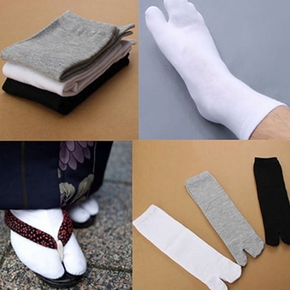 Opvise 1 Pair Unisex Japanese Kimono Flip Flop Sandal Split Toe Tabi Ninja Geta Socks