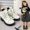 White, variant on Girls Platform Ankle Boots with Bow - Lace Up Combat Boots, Non-Slip Rubber Sole, Black,Size 32