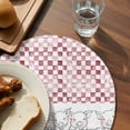 thumbnail image 3 of Red Plaid Farmhouse Round 13 Inch Placemats Set of 8, Watercolor Cute Country Pigs Checkered HeatResistant Non Slip Place Mats for Dining Table, Wipeable Braided Kitchen Table Mats for Housewarming, 3 of 9