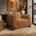 thumbnail image 6 of Morden Fort Sherpa Cloud Single Sofa Chair with Arm, Wood Frame Modern Upholstered Accent Chair, Caramel, 6 of 6