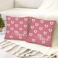 thumbnail image 3 of Valentine''s Day Pillow Covers 18x18 Inch Set of 2 Small Pink Hearts Love Pillow Decor Throw Pillow Covers Valentine Cushion Case Decoration for Sofa Couch Pink, 3 of 6