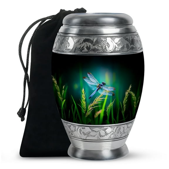 SABURIAL Dragonfly Urn - Burial Urn For Ashes For Women - Large Funeral Urns For Female - Decorative Urns For Male - 10 Inch