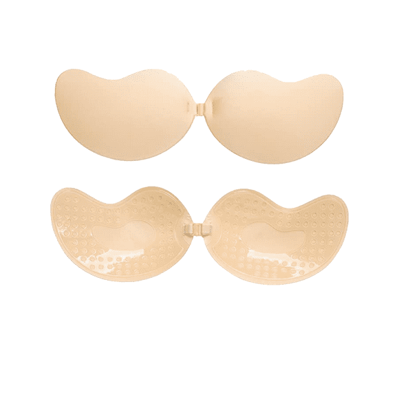 BIMEI Sticky Bra Adhesive Bra Reusable Stick On Bra Strapless Breathable Bras for Women Mango Shape,1 Pair,Nude,B Cup