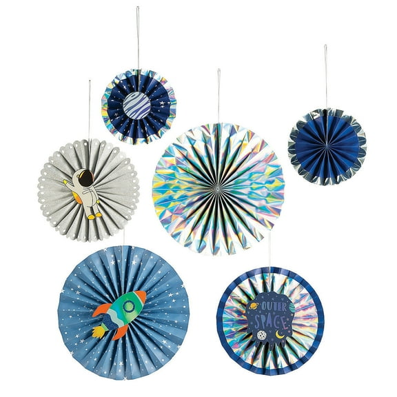 Out Of This World Paper Fans - Party Decor - 6 Pieces