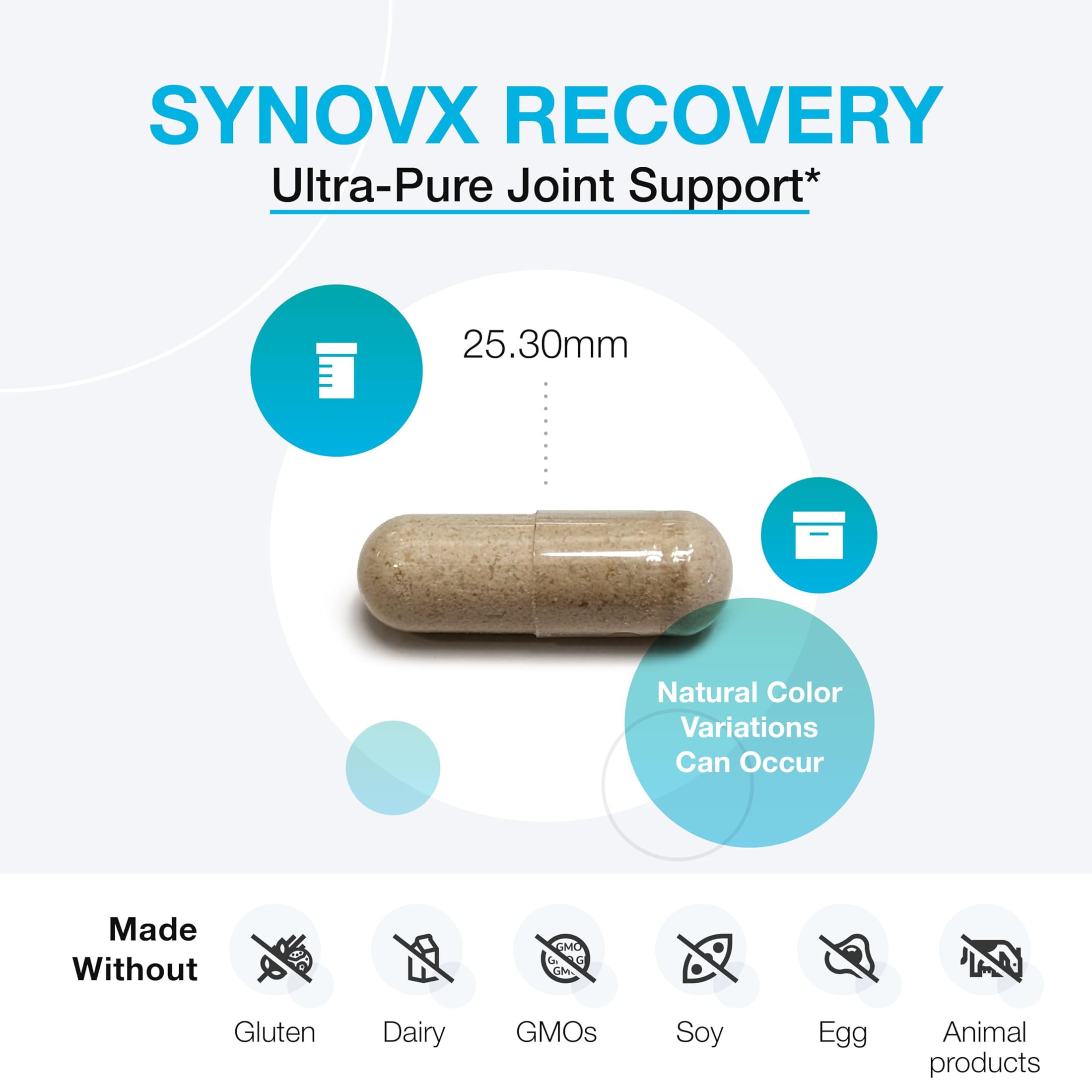 XYMOGEN SynovX Recovery - Foundational Joint Support for Movement, Comfort & Recovery - Glucosamine Sulfate & Chondroitin + MSM - 120 Capsules