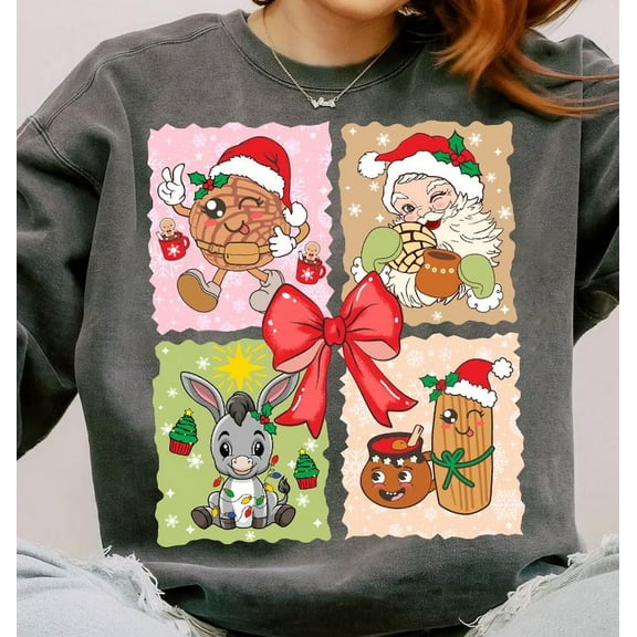 Retro Christmas Mexican Sweatshirt, Pantasmas Christmas Shirt, Conchas Christmas Sweatshirt, Spanish Christmas Shirt, Feliz Navidad Sweatshirt