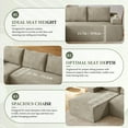 thumbnail image 4 of 96" L-Shaped Sectional Sofa, Oversized Modular Corduroy Couch with Chaise Lounge & 2 Throw Pillows, No Assembly Convertible Corner Sofa for Living Room Apartment,Camel, 4 of 9