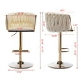 thumbnail image 6 of Set of 2 Bar Stools,with Chrome Footrest and Base Swivel Height Adjustable Mechanical Lifting Velvet + Golden Leg Simple Bar Stoo,Ivory, 6 of 9