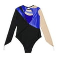 thumbnail image 7 of Aiihoo Kids Girls Shiny Rhinestones Gymnastics Leotard Long Sleeve Ballet Dance Bodysuit Skating Jumpsuit Dancewear Royal Blue 12, 7 of 7