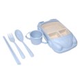 thumbnail image 4 of SHISUYAN Eco-friendly Car Shape Wheat Straw Tableware Set Dinner Plate Unbreakable Children Dinnerware(Blue), 4 of 8