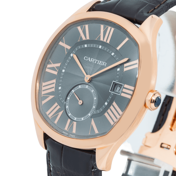 Pre-Owned Cartier Men's WGNM0004 Drive De Cartier Rose Gold with Leather Strap