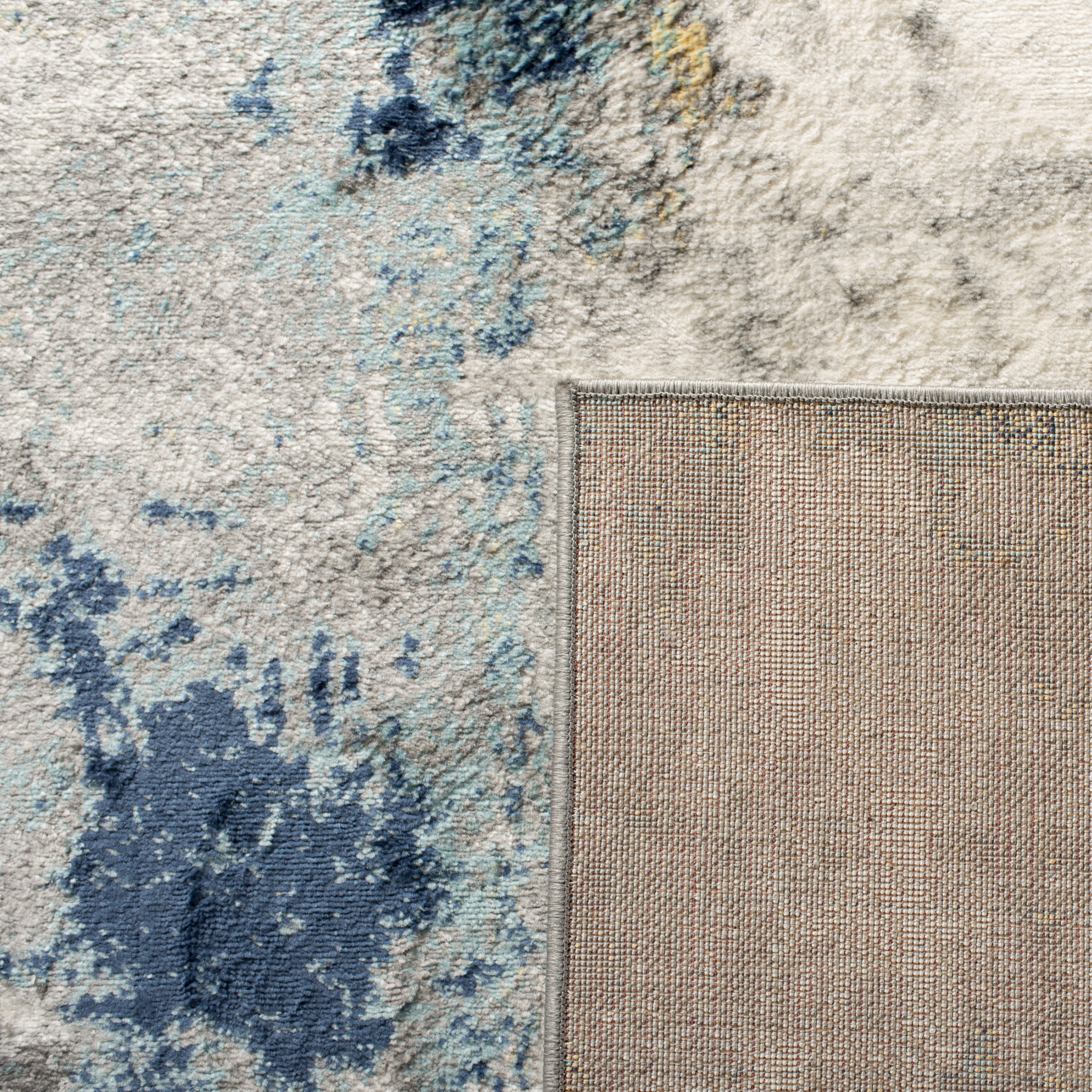 SAFAVIEH Jasper Alvina Abstract Overdyed Area Rug, Grey/Gold, 11' x 11' Square