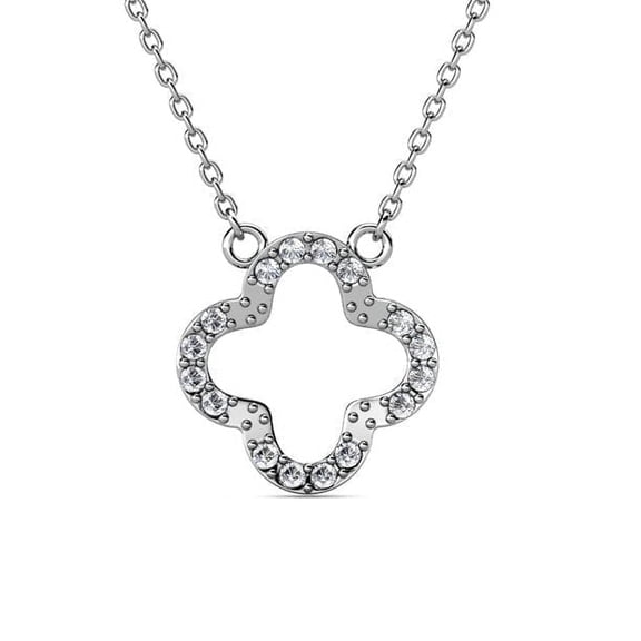 Cate & Chloe Cassandra 18k White Gold Plated Pendant Necklace with Swarovski Crystals for Women