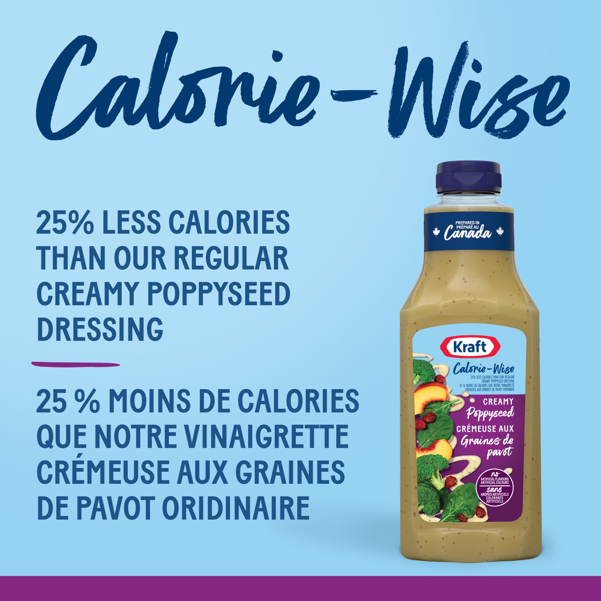 Kraft Calorie-Wise Creamy Poppyseed Salad Dressing, 425 mL Bottle