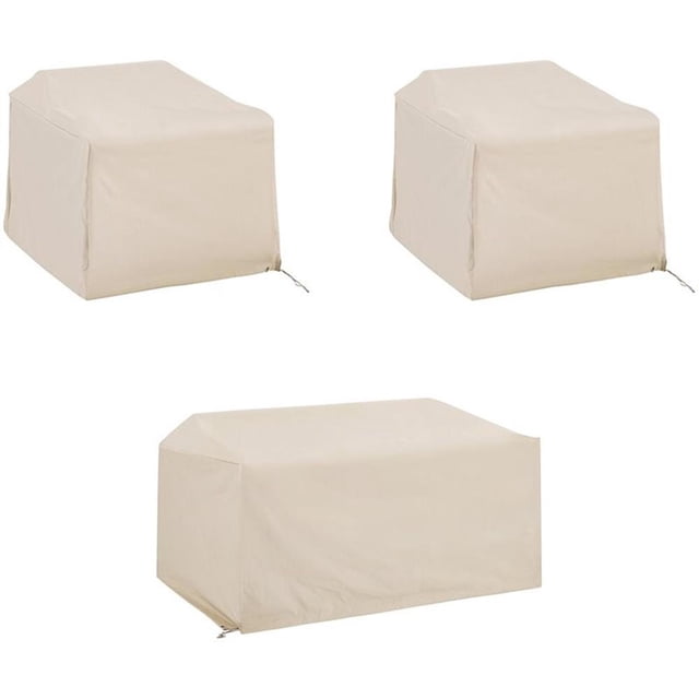 Pemberly Row Ensemble de Housse de Canapé d'Extérieur 3 Pcs en Beige