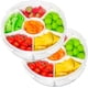 thumbnail image 1 of Bandeja para verduras con tapa para refrigerador, paquete de 2, bandeja transparente dividida para servir con caja para bocadillos, contenedor para bocadillos con 6 compartimentos para fiestas,, 1 of 7
