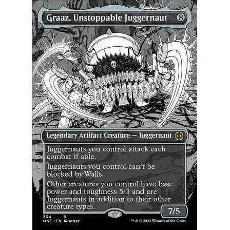 MtG Phyrexia: All Will Be One Rare Graaz, Unstoppable Juggernaut (Showcase FOIL) #334