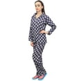 thumbnail image 1 of Bimba 2 Pcs Navy Blue Check Print Women's Shirt With Pajama Pants Nightwear - 8, 1 of 5