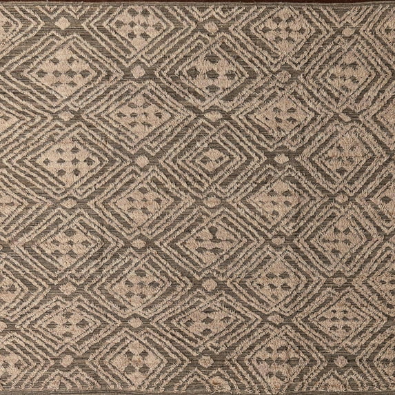Ahgly Company Machine Washable Indoor Square Abstract Brown Sugar Brown Area Rugs, 8' Square