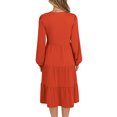 thumbnail image 5 of UVN Fall Dresses for Women Long Sleeve V Neck Midi Dress Casual Loose Flowy Swing Tiered Dress with Pockets, 5 of 9