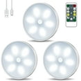 thumbnail image 1 of Lampe de Placard avec Veilleuse LED, Rechargeable par USB, Lot de 3 Veilleuses Sans Fil avec Contrôle Tactile et Télécommande, Luminosité Réglable, Lampe d'Armoire Alimentée, 1 of 4