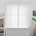 thumbnail image 5 of ZOPZO Sheer Curtains for Kids, Rod Pocket, Embroidered Line Look Drapes, 52W x 63L inch, Window Panels for Bedroom and Living Room, 2 Panels, 5 of 9