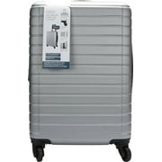 Protege Vacationer 20-inch Carry-on Expandable Hardside Luggage With 360-Spinner Wheels and Divider Pockets, Silver