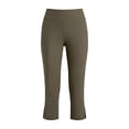 thumbnail image 6 of StSilkitty Girls Capris Leggings Solid Color High Waist Elastic Stretch Yoga Cropped Pants Comfy Breathable Trousers with Pockets, 6 of 9