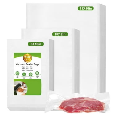 DEIKAL 150pcs Vacuum Sealer Bags, Gallon 11" x 16" and Quart 8" x 12" and Pint 6" x 10" Food Saver Bags BPA Free, Pre-cut Commercial Grade Vac Bags for Food Storage, Meal Prep or Sous Vide