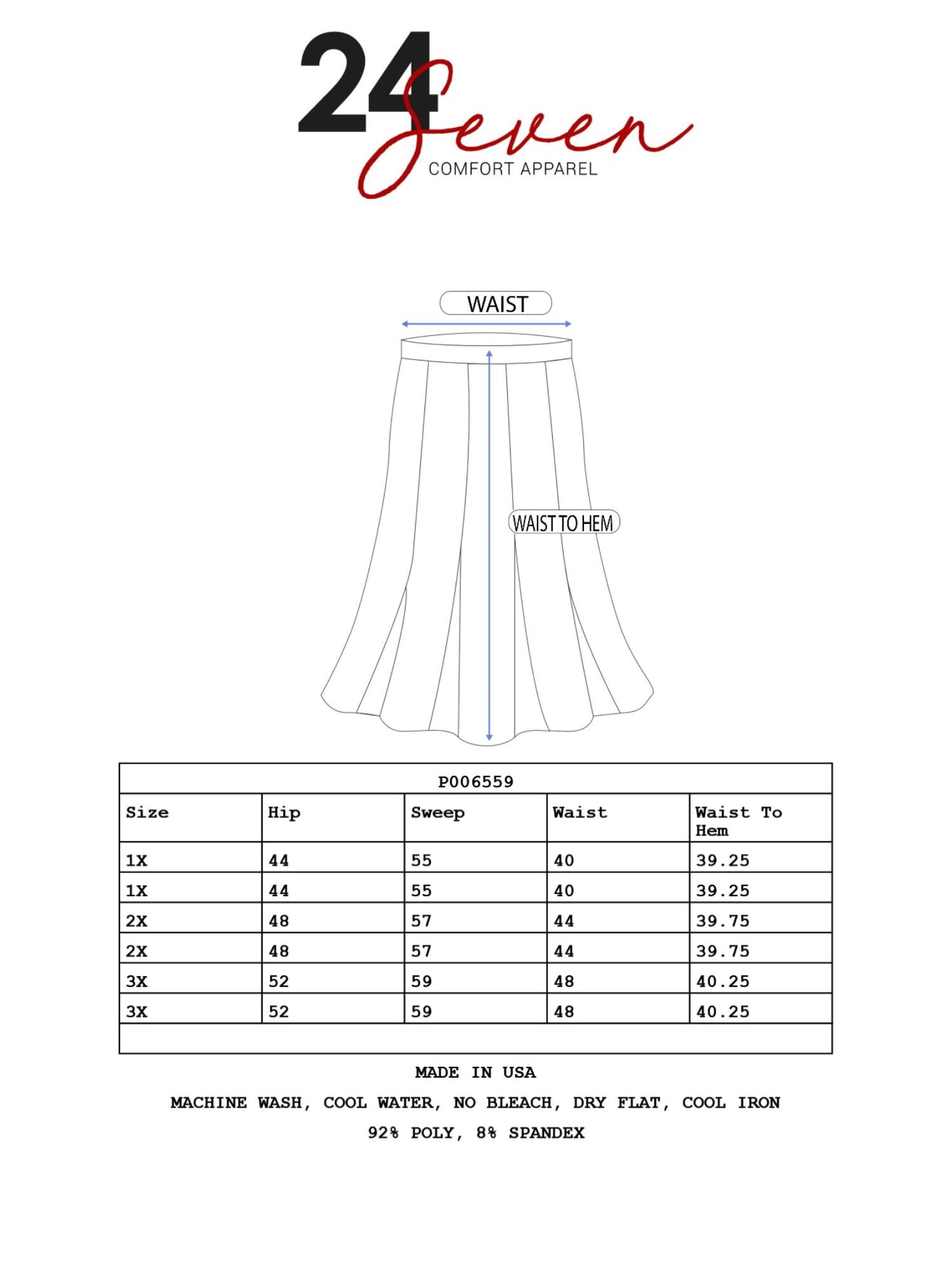 24seven Comfort Apparel Plus Size Comfortable Foldover Maxi Skirt
