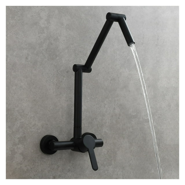 Brass Folding Faucet Wall Mounted Pot Filler Faucet With Three Section Extension Hot And Cold Mixer Tap Single Handle ,bar Laundry RV Farmhouse