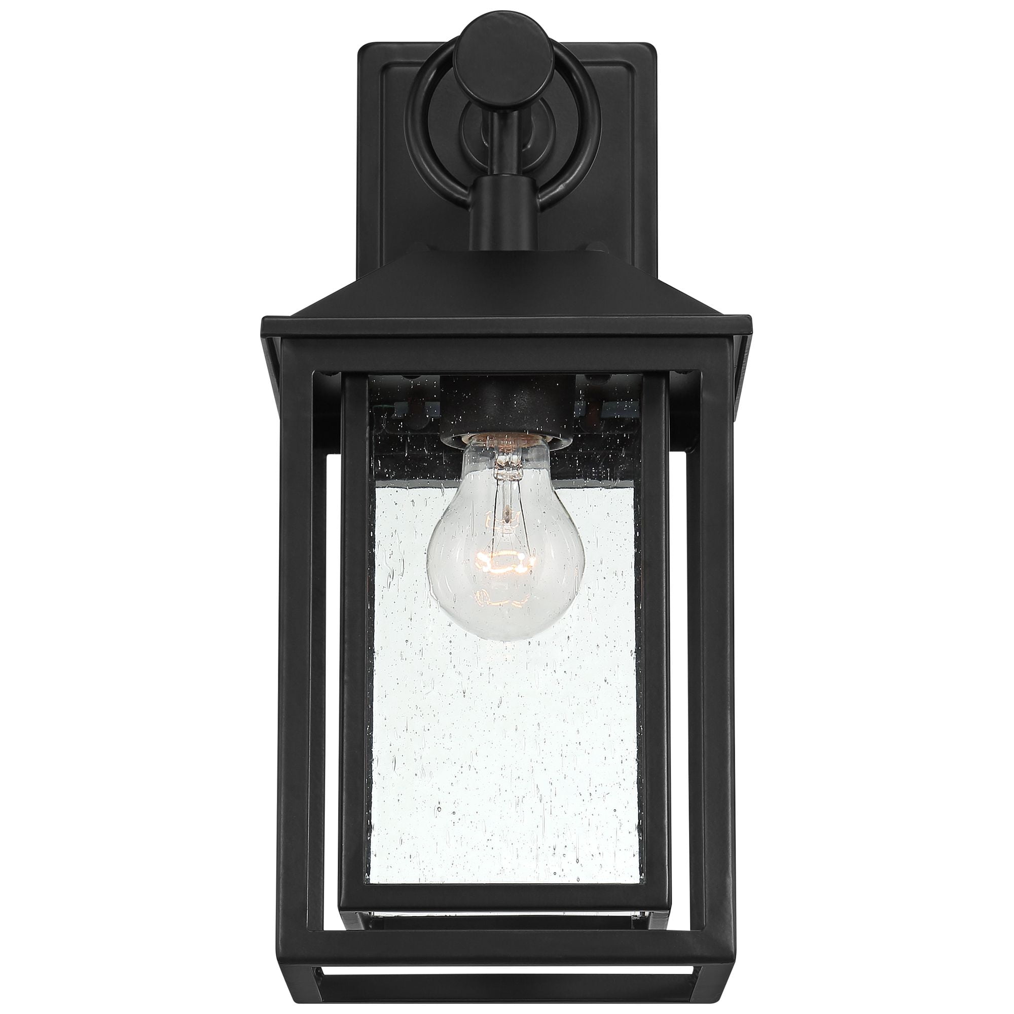 Franklin Iron Works Califa Mission Outdoor Wall Light Fixture Black Metal 15 1/4" Clear Seedy Glass for Post Exterior Barn Deck House Porch Yard Patio