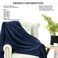 thumbnail image 2 of Home Bedroom All Season Lightweight Soft Warm Fuzzy Microplush Fleece Bed Blanket Navy Blue Twin 60" x 78", 2 of 6