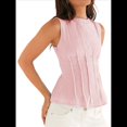 thumbnail image 2 of Blusas Casuales Sin Mangas para Mujer, Blusas de Trabajo Fruncidas, Ajustadas, Camisas de Moda 2025 Rosa L, 2 of 7