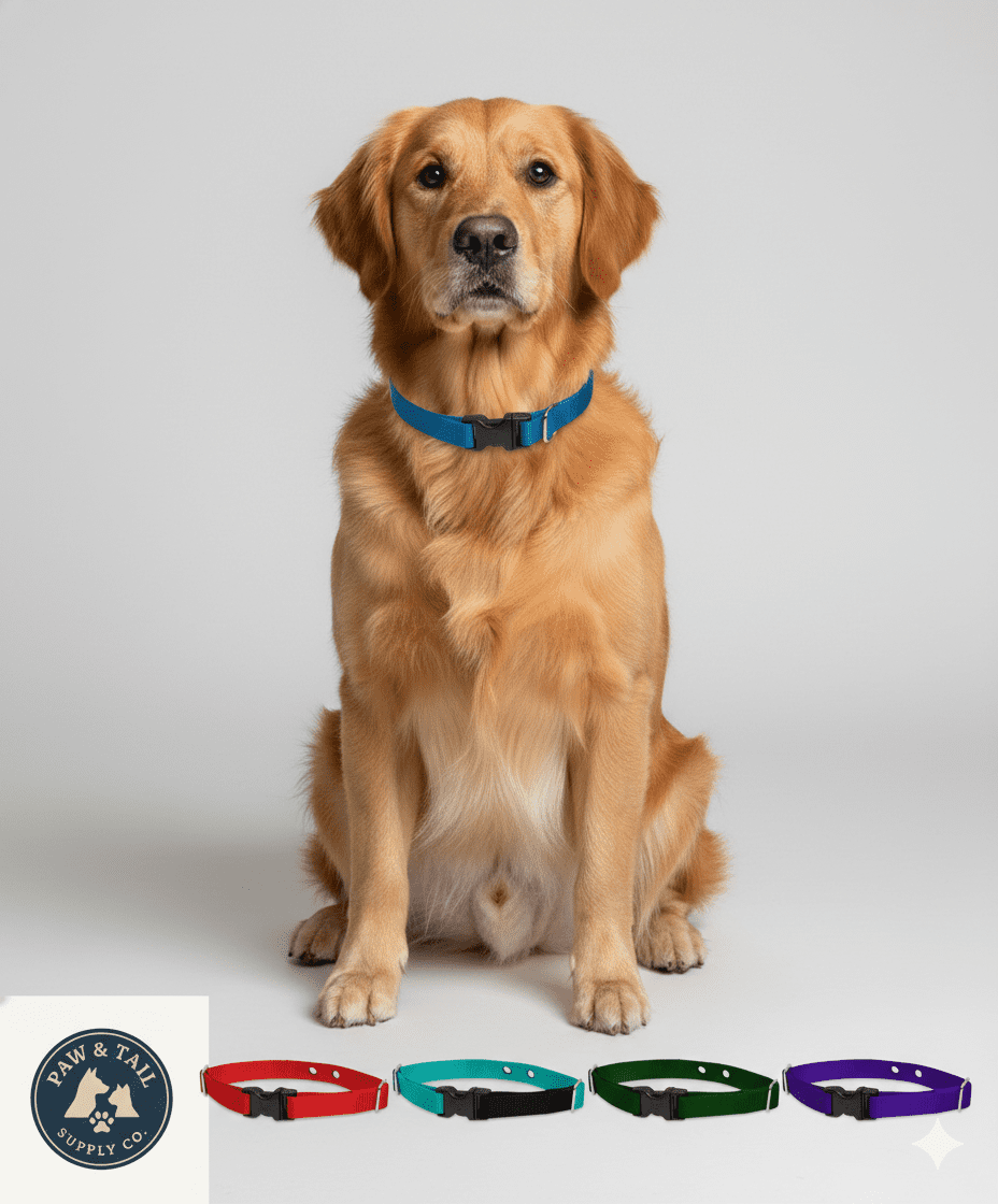 Lupine Pet 2 Hole Adjustable Nylon Replacement Dog Collar Strap 3/4 inch, Green