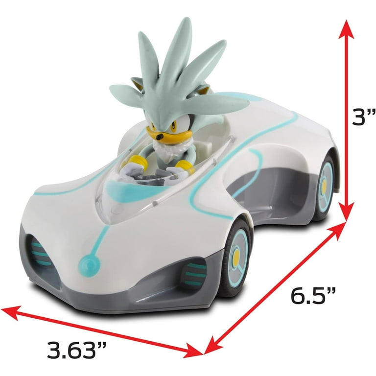 リィソニック Sonic the Hedgehog Silver Pull Back Racer with Rubber Tires
