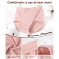 thumbnail image 3 of Gingprous Womens Cotton Underwear High Waist Full Coverage Briefs Soft Breathable Panties Stretch Underpants 5 Pack, 3 of 9